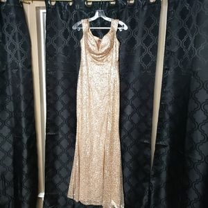 Rose Gold Sequin Evening Gown